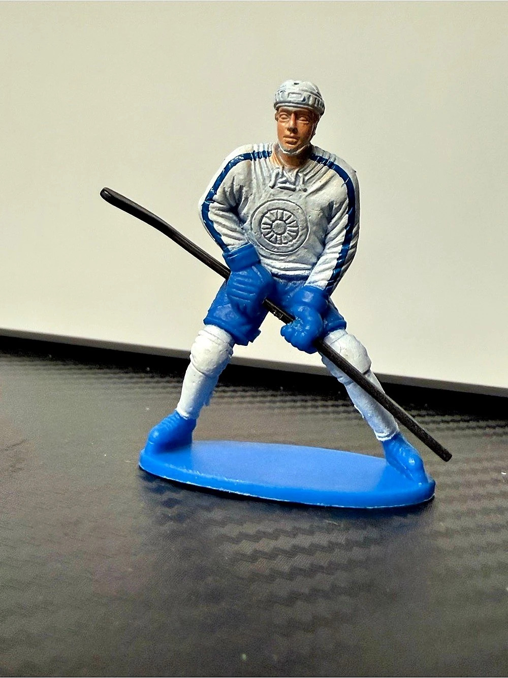 Hockey Player Action Figure Blue & White
